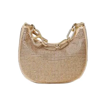 TWINSET MILANO Polyester Rhinestone Bag Handbag Mini Women's Gold