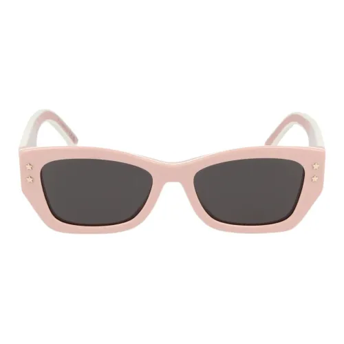 DIOR Acetate Irregular Shape Sunglasses Unisex Pink