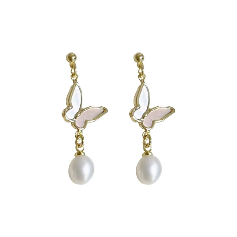 NATURALLYJOJO Mother Of Pearl Earrings Women's White-1