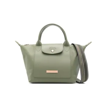LONGCHAMP Le Pliage Xtra Calfskin Tote Bag Shopping Bag Shoulder Bag Crossbody Bag Handbag Small Size Women's Green