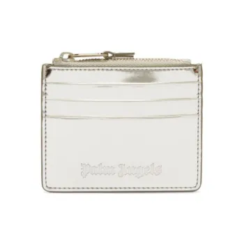 PALM ANGELS Metallic Effect Zipped Card Holder