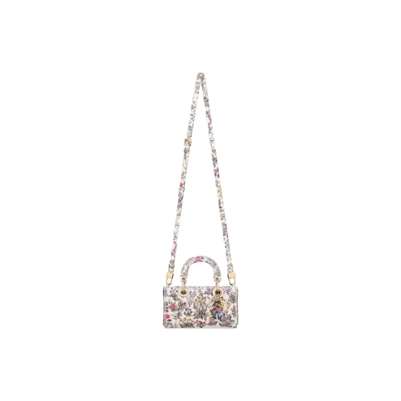 DIOR Lady D JOY Calfskin One Shoulder Handbag Micro Women's Ecru-2