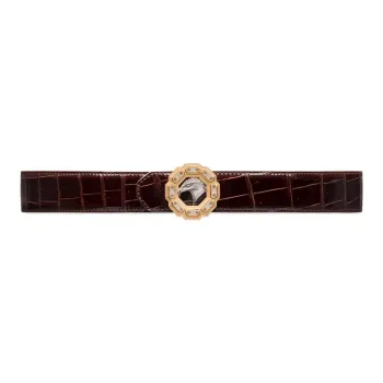 STEFANO RICCI Calfskin Leather Belts Men's Red 3.8CM