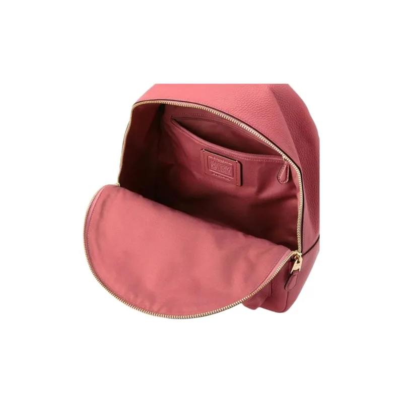 COACH Charlie Litchi Grain Cow Leather Backpack Medium Size Women's Rose Pink-3