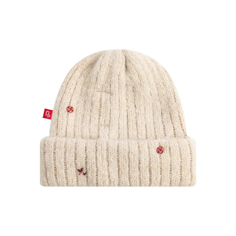 Charlie Luciano Wool Blend Knitted Fabric Beanie Unisex White-1