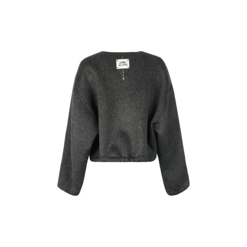 Valeria Obbaco Cropped Coats Women's Gray-1