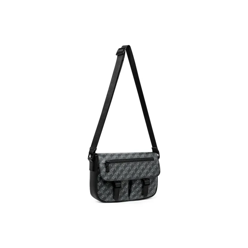 GUDI PVC Shoulder Bag Unisex Black-6