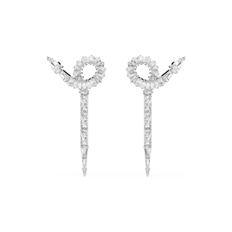Swarovski Synthetic Cubic Zirconia Rhodium-Plated Earrings Women's Silver-1