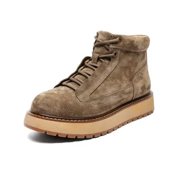 WEISHIBANGWEI Short Martin Boot Men's Khaki