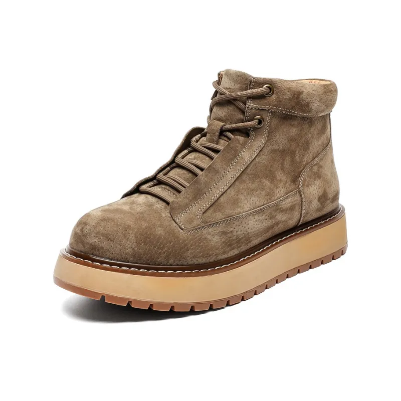 WEISHIBANGWEI Short Martin Boot Men's Khaki-0