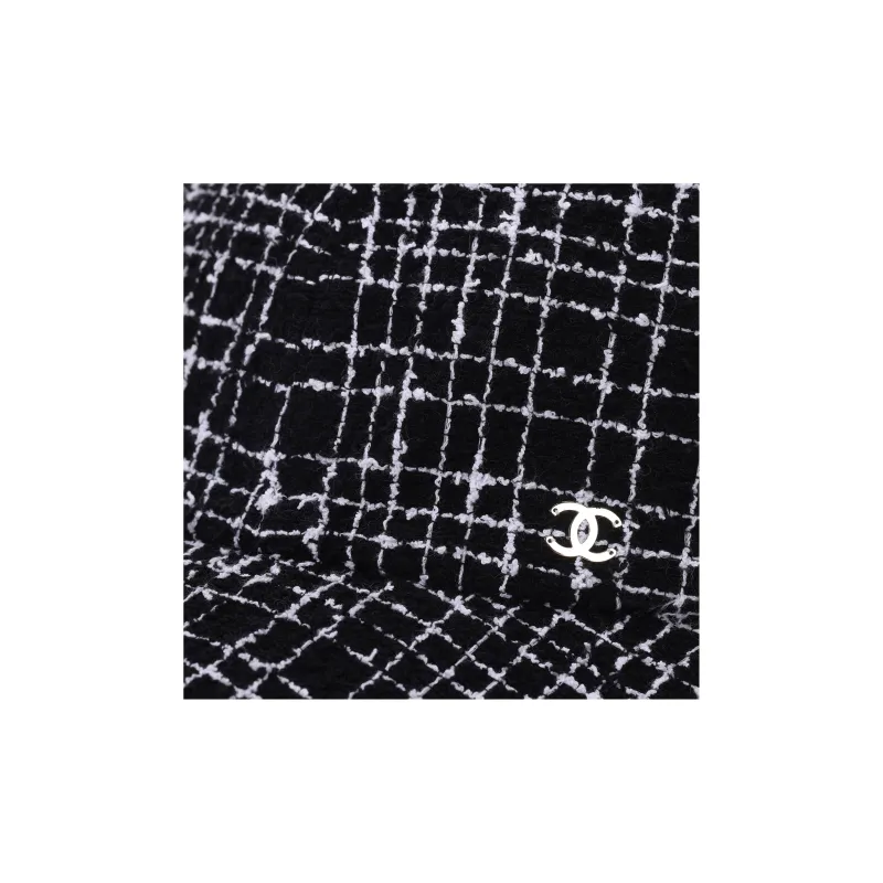 CHANEL Cotton Polyamide Baseball Caps Women's Black-4