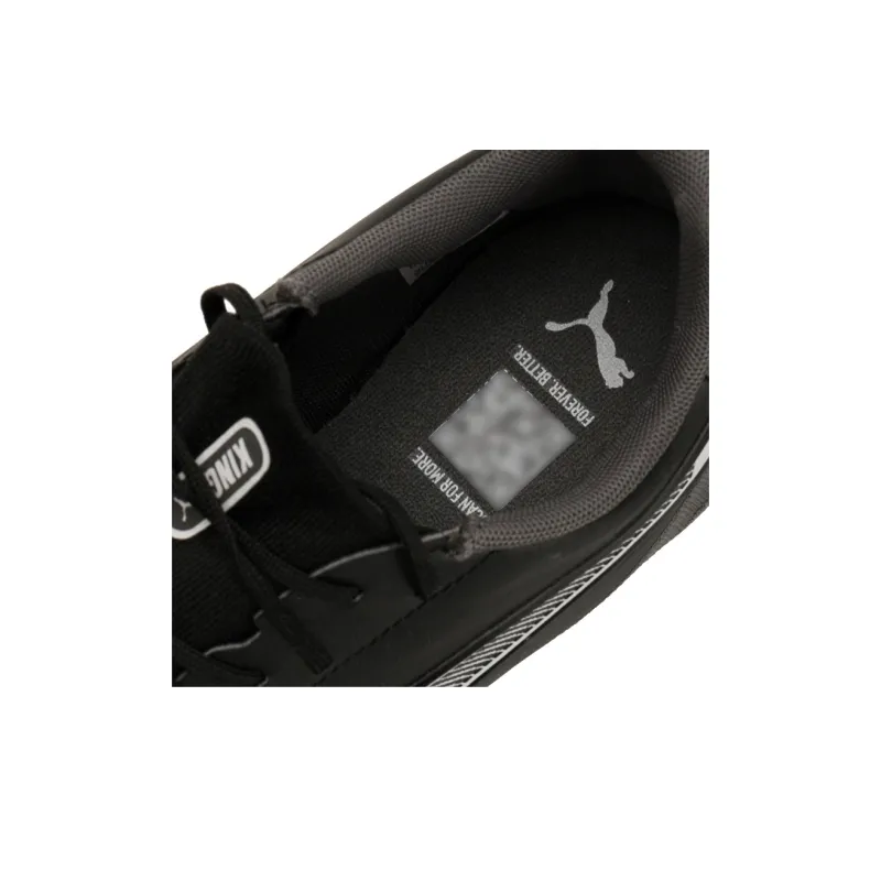 PUMA King Cushioning Anti Slip And Wear Resistant Soccer Shoes Men's Black Gray White-5