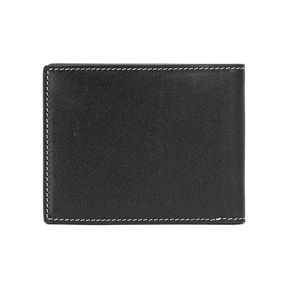 VANESSA HOGAN Top Grain Cow Leather Card Holder Portable Money Clip Wallet Unisex Cocoa Red/Brown/Obsidian Black-7