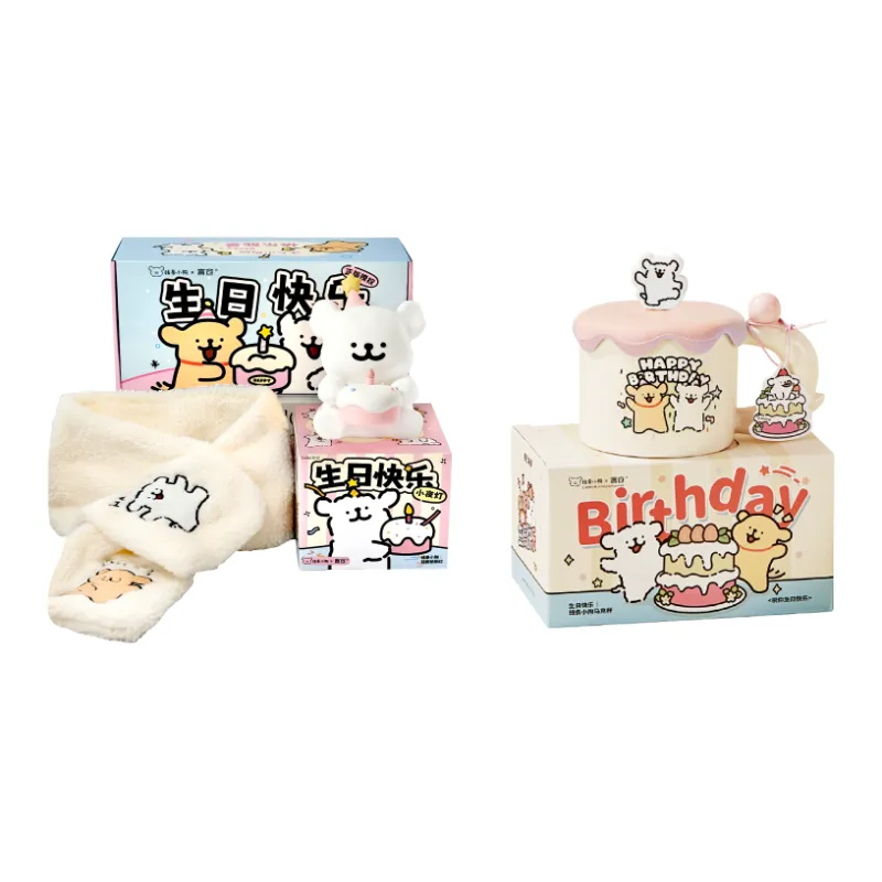 YANCANG x Line Puppies Night Light Scarf Creative Warm Practical Bestie Couple Creative Accessory 98*114*159mm-2