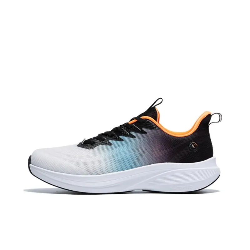 QIAODAN Light Speed 4.0 Cushioning Slip Resistant Low Top Running Shoes Men's Black Blue-0