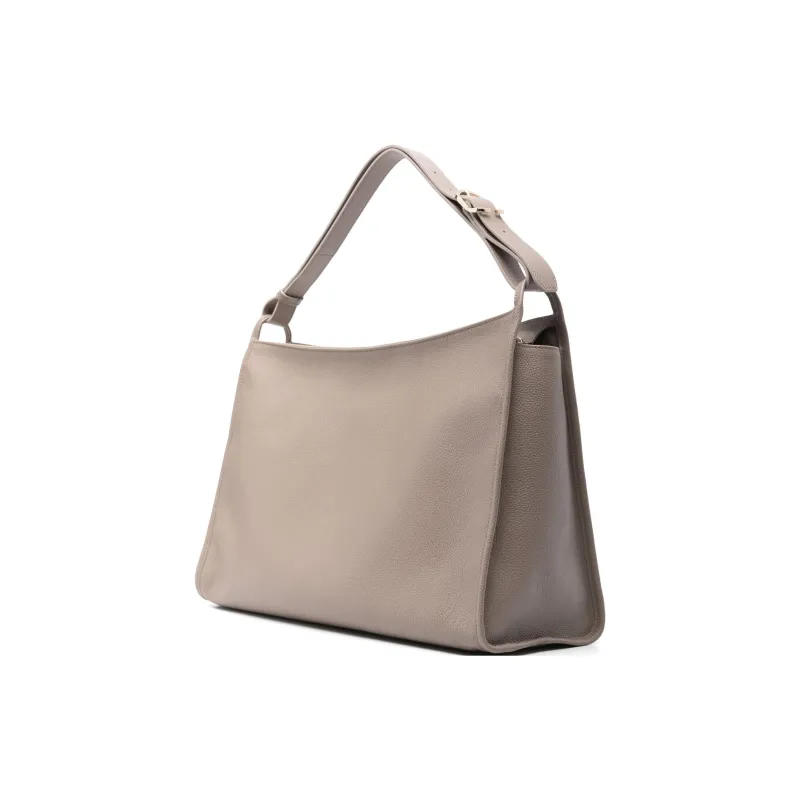 LONGCHAMP Le Foulonné Cow Leather Handbag Shoulder Bag Extra Large Women's Khaki-1