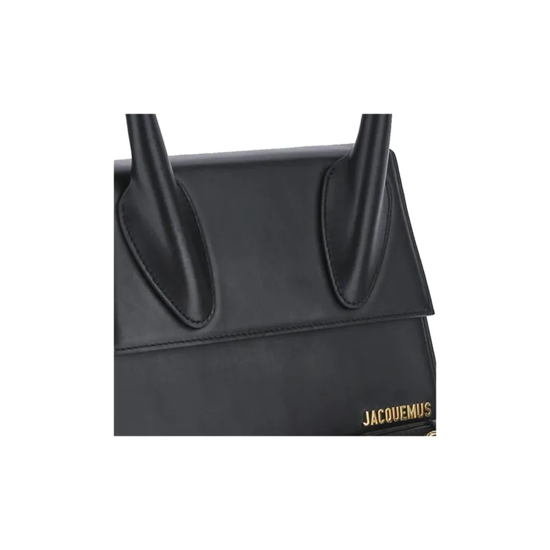 Jacquemus Leather Crossbody One Shoulder Handbag Women's Black-4