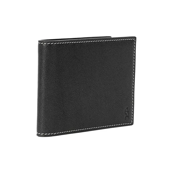 VANESSA HOGAN Top Grain Cow Leather Card Holder Portable Money Clip Wallet Unisex Cocoa Red/Brown/Obsidian Black-6