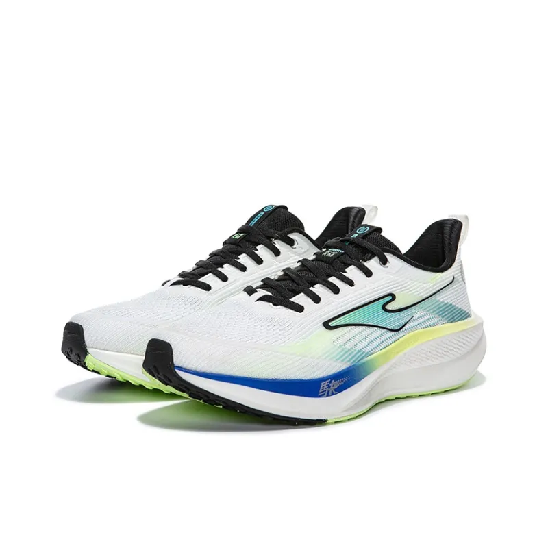 Erke Cushioning Anti-Slip And Wear-Resistant Low-Top Long Distance Running Running Shoes Men's White Blue-1