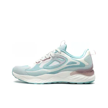 XTEP Cushioning Anti-Slip Wear-Resistant Breathability Low-Top Running Shoes Women's White Green Blue