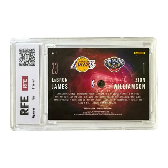 PANINI James Lakers Zion Pelican Donruss Dual Legacy Card Star Card 9 Points Graded Cards 1 Pc-1