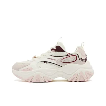 QIAODAN Hard Candy Shoes Cushioned Wear Resistant Breathable Low Top Casual Shoes Women's White Red