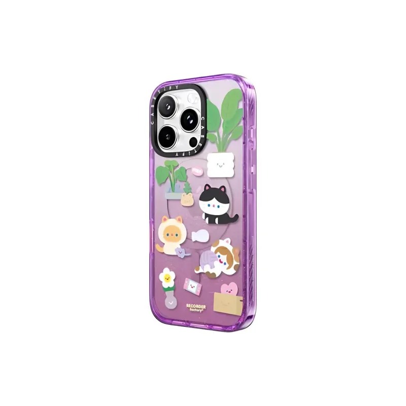 CASETIFY TPU+PC Material Cat Paradise Phone Cases Compatible With IPhone 16/15/Pro/Pro Max Cute Style-2