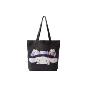 ZARA Sanrio/Sanrio Collaboration Cotton Tote Bag Shopping Bag Shoulder Bags Women's Black
