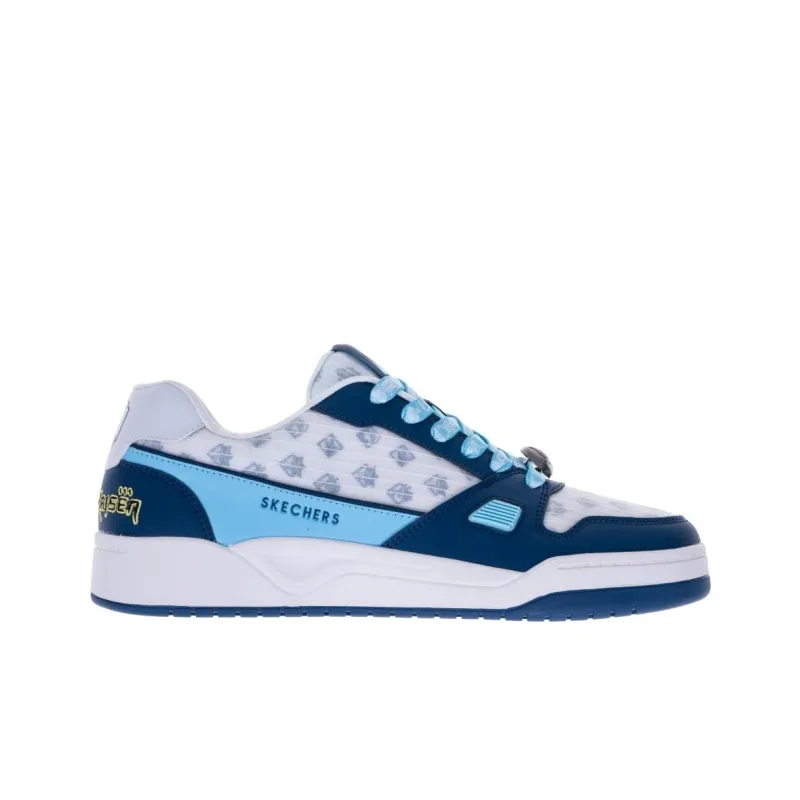 WUTIAOWU x Skechers Anti Slip Wear Resistant Low Top Skateboard Shoes Men's White Blue-1