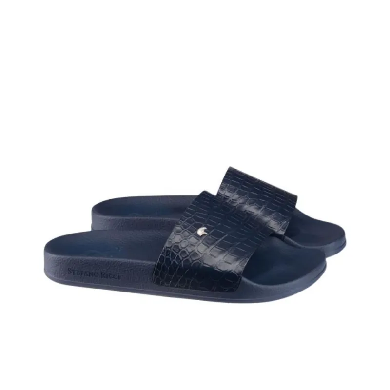 STEFANO RICCI Slide Slippers Men's Blue-2