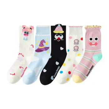 COTTON CHEESE Mid Calf Socks Unisex 5 Pack Magic Mirror Adventure