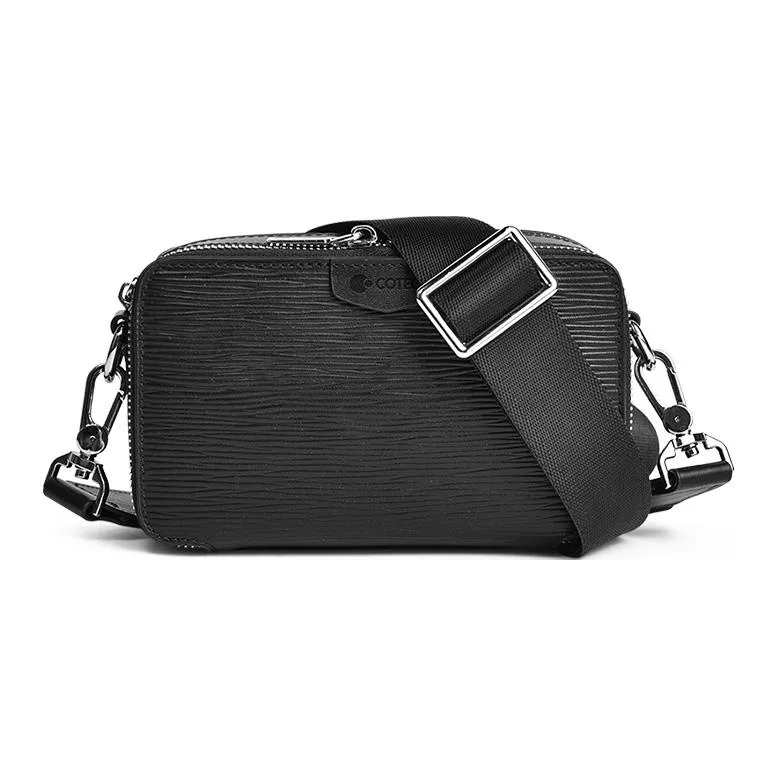 COTECi Epi Leather Crossbody Bag Unisex Black-1