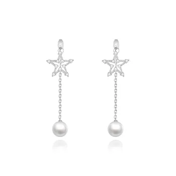 Shiban Alloy/Zircon/Simulated Pearl Earrings Women's