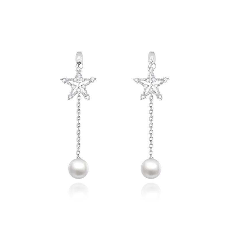 Shiban Alloy/Zircon/Simulated Pearl Earrings Women's-0