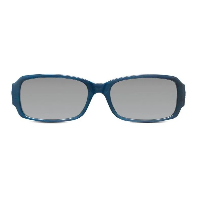STEFANO RICCI Buffalo Horn Zinc-Plated Palladium Rectangular Sunglasses Unisex Dark Blue-1