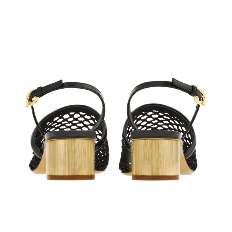 Ferragamo 40mm Mesh Leather Slingbacks Women's-3