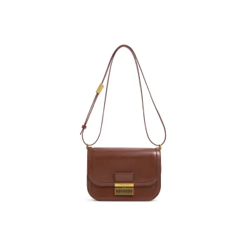 CHARLES&KEITH PU Shoulder Bag Crossbody Bag Handbag Medium Size Women's Dark Moss Green/Black/Dark Brown Dark Brown Oat