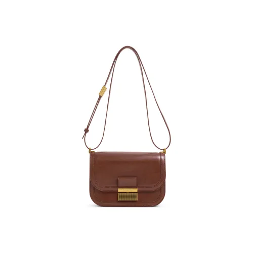 CHARLES&KEITH PU Shoulder Bag Crossbody Bag Handbag Medium Size Women's Dark Moss Green/Black/Dark Brown Dark Brown Oat