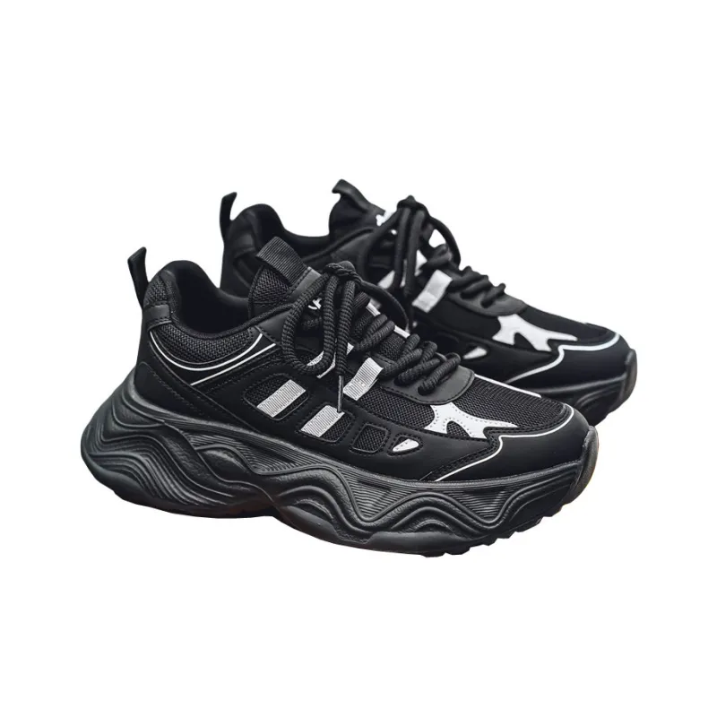 YIVELOVE Wear Resistant Lightweight Height Increasing Low Top Chunky Sneakers Men's-8
