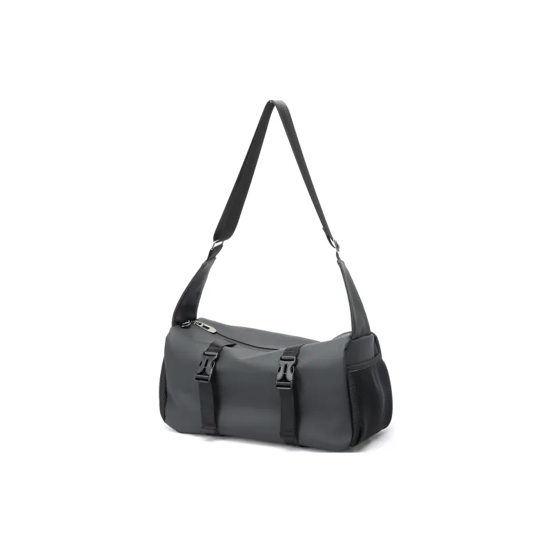 BOPAI Fabric Shoulder Bag Tofu Bag Crossbody Bag Regular Unisex Sandstone Gray/Ideal White/Black-1
