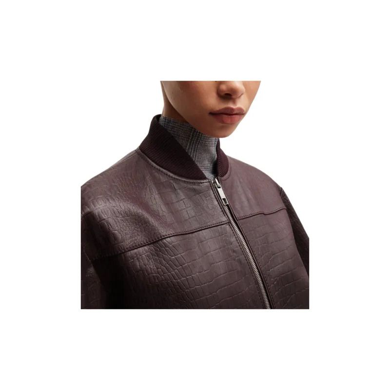 HUGO BOSS Croc-embossed Bomber Jacket-5