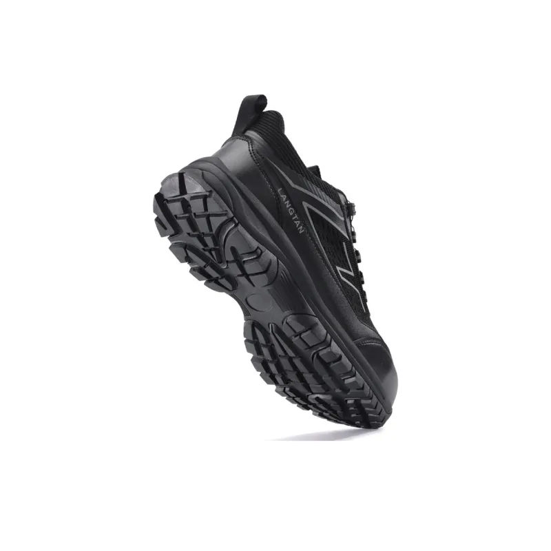 Wolf Detective Non slip Wear resistant Impact resistant Low Top Outdoor Shoes Men's Black-3