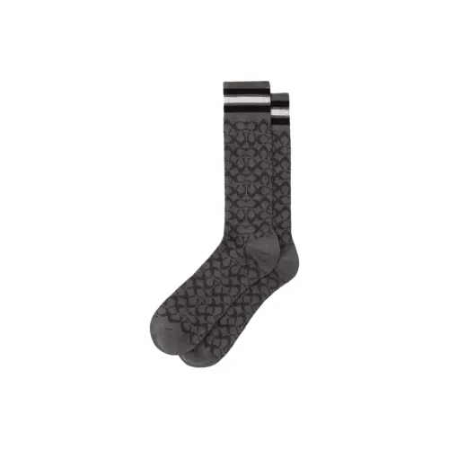 COACH Mid-Calf Socks Women's 1 Pack Smoke Gray