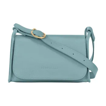 LONGCHAMP Le Foulonné Cow Leather Shoulder Bag Medium Size Women's Eucalyptus
