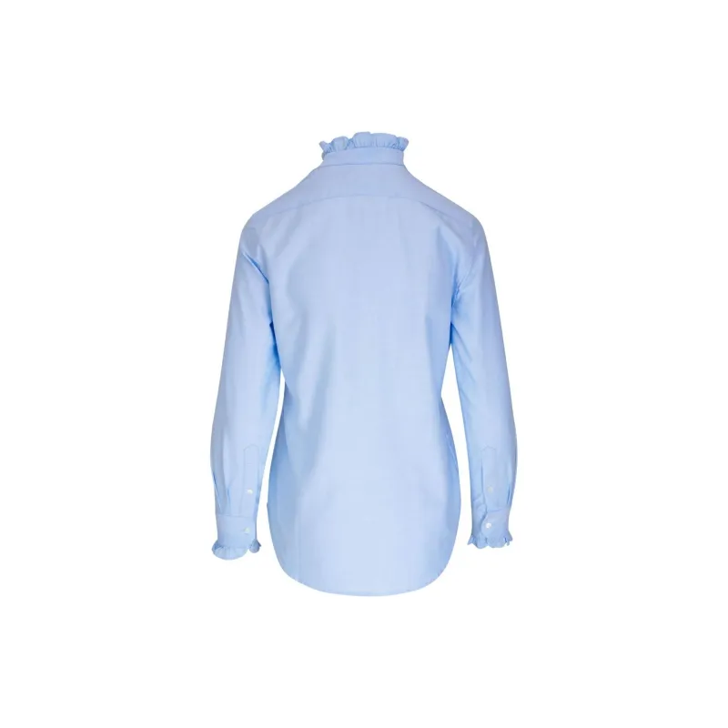 NILI LOTAN Lydia Ruffle-collar Cotton Shirt-1