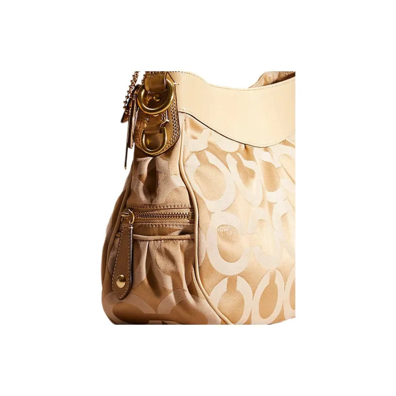 COACH Madison Cotton Sateen Handbag Shoulder Bag Large Size Women's Khaki-2