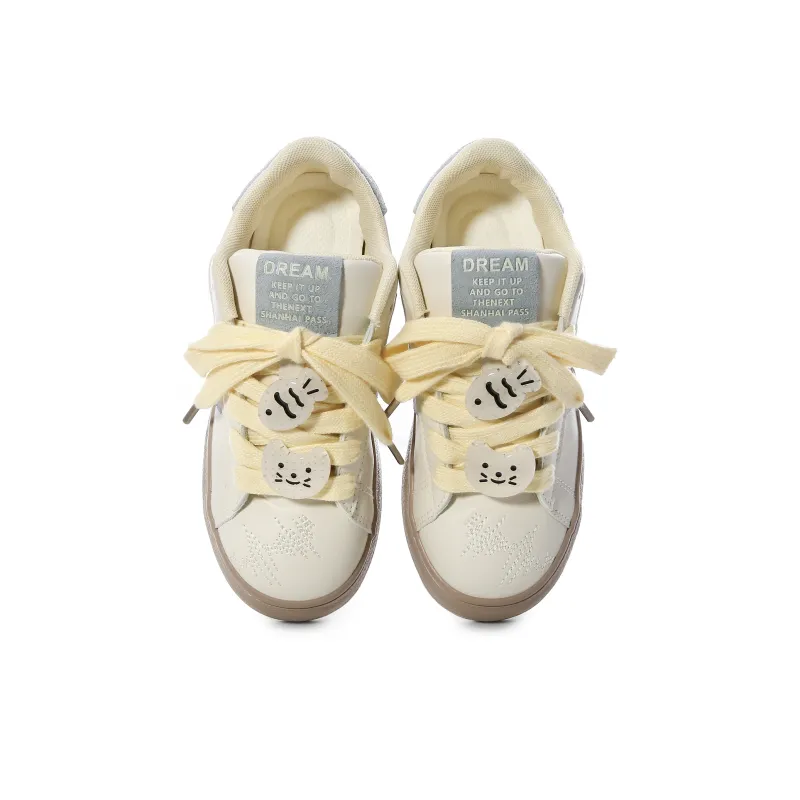 Lovely You Wear resistant And Lightweight Low Top Skateboard Shoes Women's Yellow Blue Cheeses-16