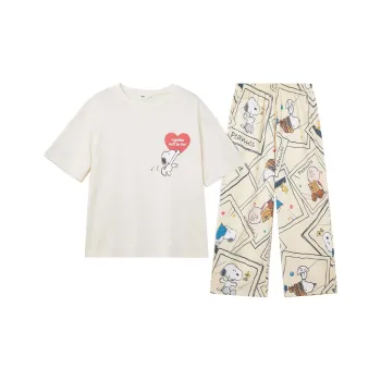 YSO x Snoopy Pajama Set Women's Coconut Milk White