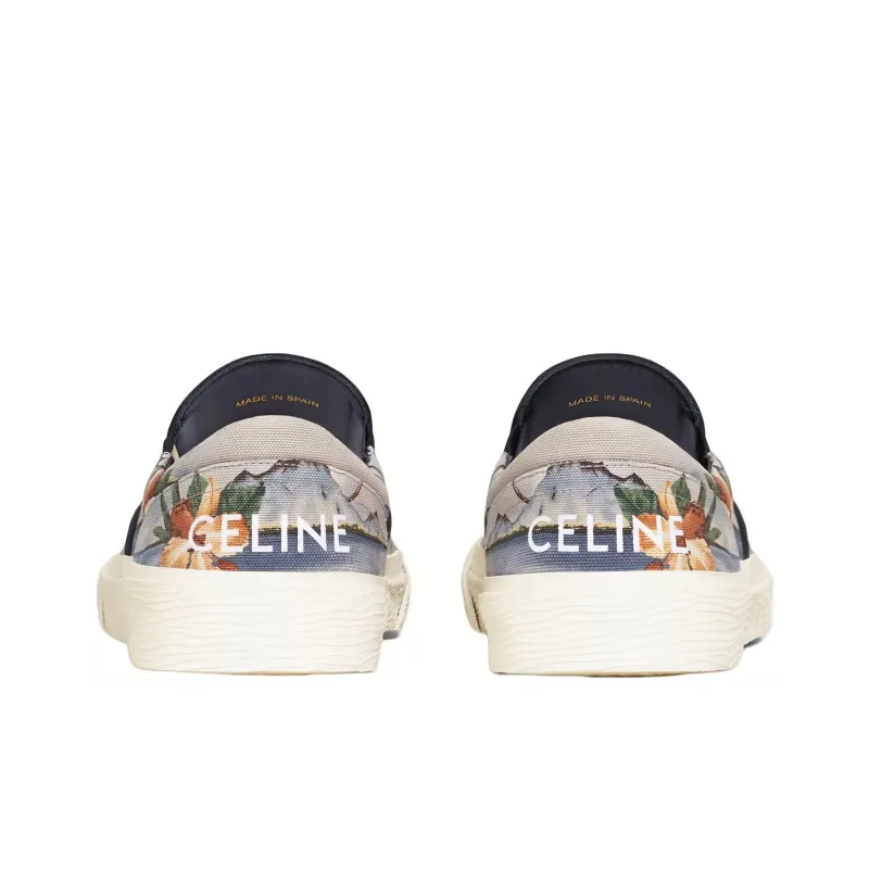CELINE Low Top Stylish Skateboarding Shoes Men's Blue Beige-3