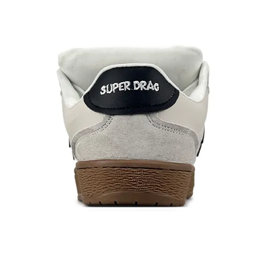 LuzaoT SUPER DRAG Anti Slip And Wear Resistant Breathable Low Top Skateboard Shoes Women's Light Gray-4